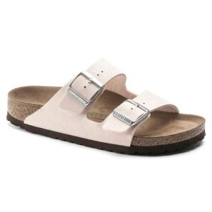 Klapki damskie Birkenstock Arizona BS Birko-flor. Czerwone klapki Birkenstock, bez wzorów, z jeansu, bez obcasa. Za 287,00 zł.