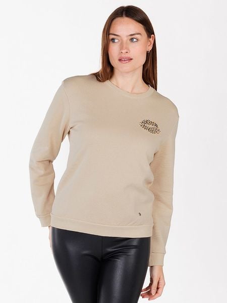 KEY LARGO Bluza "Kiss" w kolorze beżowym rozmiar: XS. Brązowe bluzy KEY LARGO, xs, bez wzorów, bez kaptura. Za 91,99 zł.