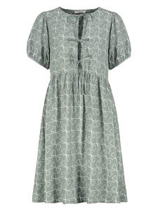 Sublevel Sukienka w kolorze zielono-białym rozmiar: M. Zielone sukienki Sublevel, m, bez wzorów, z wiskozy, bez kołnierzyka, bez ramiączek, midi. Za 114,17 zł.