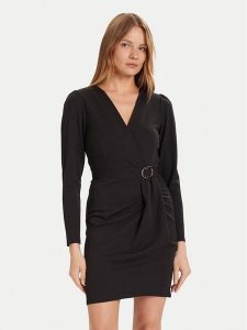 Morgan Sukienka koktajlowa 242-RJIMY Czarny Slim Fit. Czarne kombinezony Morgan, bez wzorów, z syntetyku, wizytowe, bez kołnierzyka, bez ramiączek. Za 209,99 zł.
