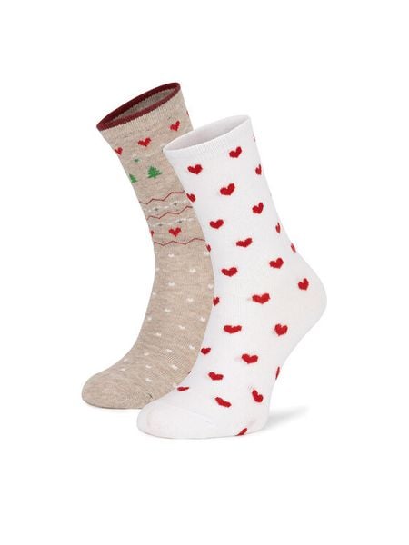 Jenny Fairy Skarpety długie 4WB-004-AW24 (2-pack) Biały. Białe komplety bielizny Jenny Fairy, bez wzorów, z bawełny. Za 29,99 zł.