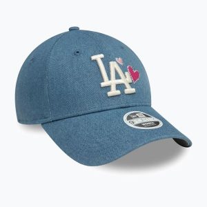 Czapka z daszkiem damska New Era Denim Icon 9Forty Los Angeles Dodgers. Niebieskie czapki New Era, bez wzorów, z denimu. Za 129,99 zł.