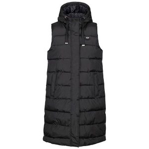 Bezrękawnik Damski Pikowanie Leona. Czarne kamizelki Trespass, xl, bez wzorów, bez kołnierzyka, bez ramiączek, bez kaptura. Za 249,99 zł.