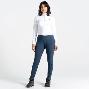 Damskie legginsy sportowe Melodic II. Niebieskie legginsy Dare 2b, bez wzorów, z softshellu. W wyprzedaży za 139,99 zł.