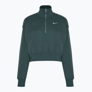 Bluza damska Nike Sportswear Phoenix Fleece 1/2 Zip Cropped. Zielone bluzy Nike, bez wzorów, bez kaptura. Za 239,99 zł.