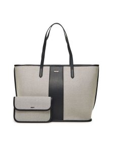 DKNY Torebka R44AGI09 Szary. Szare shopper bag DKNY, bez wzorów, z materiału, bez dodatków. Za 419,99 zł.