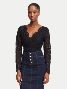 Morgan Body 262-TEANA Czarny Slim Fit. Czarne body i gorsety Morgan, bez wzorów, z wiskozy. Za 239,99 zł.