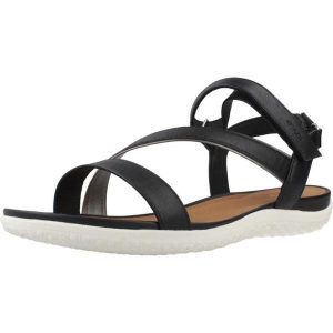 Sandały GEOX D SANDAL VEGA Czarny. Czarne buty trekkingowe Geox, z syntetyku, bez zapięcia. Za 297,99 zł.