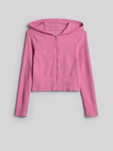 4F Bluza dresowa slim z kapturem damska - różowa XS/S. Czerwone bluzy 4f, s, bez wzorów, z dresówki, z kapturem. Za 169,99 zł.
