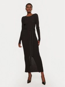 TWINSET Sukienka dzianinowa 242TP3043 Czarny Slim Fit. Czarne sukienki Twinset, m, bez wzorów, z dzianiny, bez kołnierzyka, bez ramiączek. Za 669,00 zł.