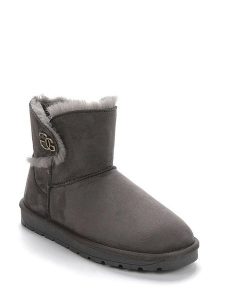 ISLAND BOOT Botki zimowe "Kabriela" w kolorze szarym rozmiar: 39. Szare botki Island Boot, na zimę, z aplikacjami, bez obcasa, bez zapięcia. Za 170,47 zł.