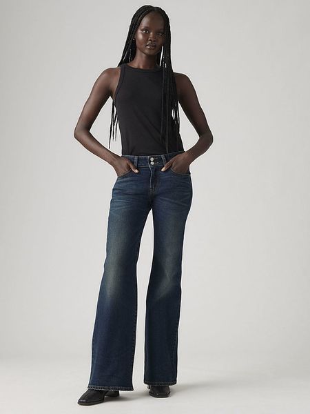 Levi's Dżinsy - Flared fit - w kolorze granatowym rozmiar: W28/L34. Niebieskie jeansy Levi's®, z aplikacjami. Za 199,95 zł.