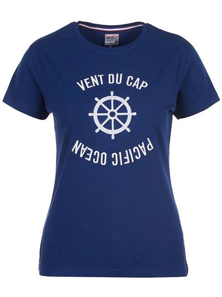 Peak Mountain Koszulka "Acheryl" w kolorze granatowym rozmiar: M. Niebieskie bluzki Peak Mountain, m, bez wzorów, z bawełny, bez kołnierzyka, bez ramiączek. Za 70,57 zł.