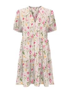 ONLY Sukienka letnia Nova 15222215 Beżowy Regular Fit. Brązowe kombinezony ONLY, na lato, s, bez wzorów, z wiskozy, bez kołnierzyka, bez ramiączek. Za 159,99 zł.