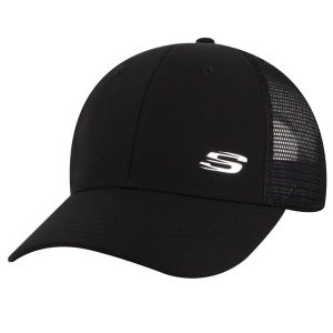 Czapka z daszkiem dla dorosłych Skechers Sport S Metal Hat Cap. Czarne czapki Skechers, bez wzorów, z materiału, sportowe. Za 119,99 zł.