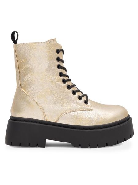 Jenny Fairy Trzewiki CONNY H13123-1A Złoty. Żółte botki Jenny Fairy, bez wzorów, z syntetyku, bez obcasa, na płaskiej podeszwie, bez zapięcia. Za 129,99 zł.