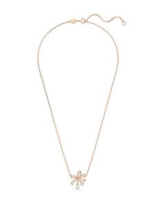 Swarovski Pozłacany naszyjnik z elementem ozdobnym - dł. 38 cm rozmiar: onesize. Czerwone naszyjniki Swarovski, z kryształem, metalowe. Za 217,99 zł.