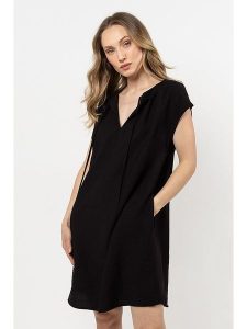 Awama Sukienka w kolorze czarnym rozmiar: L. Czarne sukienki Awama, l, bez wzorów, bez kołnierzyka, bez ramiączek, midi. Za 144,99 zł.