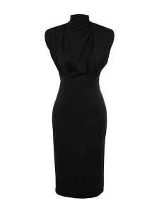 Trendyol Sukienka w kolorze czarnym rozmiar: 38. Czarne sukienki Trendyol, bez wzorów, bez kołnierzyka, bez ramiączek, midi. Za 78,99 zł.