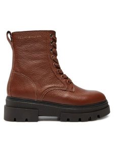 Tommy Hilfiger Trzewiki Bicolor Leather Lace-Up FW0FW08160 Brązowy. Brązowe botki TOMMY HILFIGER, bez wzorów, ze skóry, bez obcasa, na płaskiej podeszwie, bez zapięcia. Za 469,99 zł.