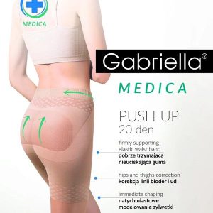 Rajstopy Gabriella Push Up 40 den nero. Brązowe rajstopy i pończochy Gabriella, bez wzorów, z elastanu. Za 36,90 zł.