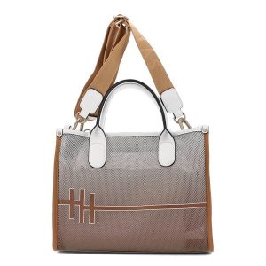Duża Brązowa Torebka Damska Hispanitas. Brązowe shopper bag Hispanitas, bez wzorów, na ramię, duże, bez dodatków. Za 499,00 zł.