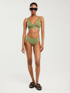 Dół od kostiumu kąpielowego khaki Morrasa 303. Zielone bikini Big Star, bez wzorów. Za 79,99 zł.