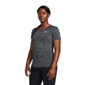 Koszulka szybkoschnąca damska Under Armour UA Tech Twist V-Neck. Niebieskie bluzki Under Armour, xs, bez wzorów, sportowe, bez kołnierzyka, bez ramiączek. Za 79,99 zł.