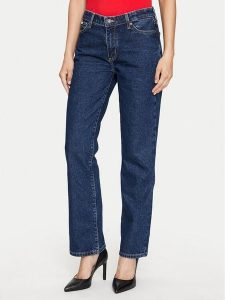 Guess Jeans Jeansy W4YA98 D5CC2 Granatowy Straight Fit. Niebieskie jeansy Guess Jeans, z aplikacjami, z bawełny. Za 339,99 zł.