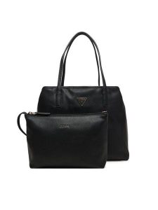 Guess Torebka Victtoria HWEVG9 51428 Czarny. Czarne shopper bag Guess, z aplikacjami, ze skóry, bez dodatków. Za 679,99 zł.