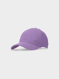 4F Czapka z daszkiem strapback uniseks - fioletowa L/XL. Fioletowe czapki 4f, bez wzorów, z bawełny, sportowe. W wyprzedaży za 29,99 zł.