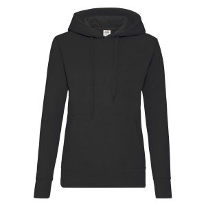 Bluza Damska Z Kapturem. Czarne bluzy FRUIT OF THE LOOM, xs, bez wzorów, z kapturem. Za 83,99 zł.