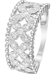 CARATELLI Złoty pierścionek "Dahlia" z diamentami rozmiar: 60. Szare pierścionki CARATELLI, z diamentem, złote. Za 2 355,35 zł.