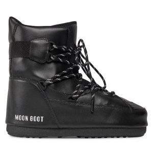 Śniegowce Moon Boot. Czarne buty zimowe Moon Boot, bez obcasa, bez zapięcia. Za 593,99 zł.
