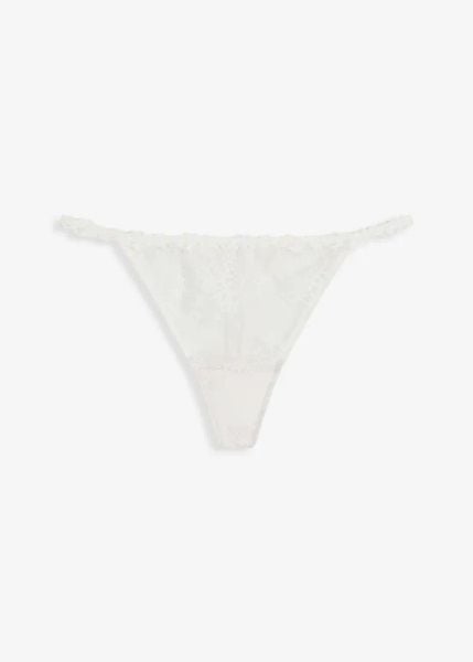 Stringi. Białe stringi bonprix, bez wzorów. Za 27,99 zł.