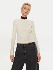 Miss Sixty Bluzka 6L3SJ3890000 Biały Regular Fit. Białe bluzki Miss Sixty, l, bez wzorów, z bawełny, bez kołnierzyka, bez ramiączek. Za 239,99 zł.