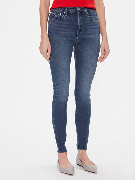 Tommy Jeans Jeansy Sylvia DW0DW17153 Granatowy Skinny Fit. Niebieskie jeansy Tommy Jeans, bez wzorów, z bawełny. Za 279,99 zł.