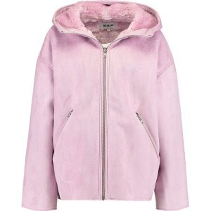 Weekday AMANDA Kurtka ze skóry ekologicznej purple. Fioletowe kurtki marki Weekday, z materiału. W wyprzedaży za 399,20 zł.