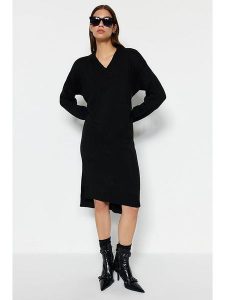 Trendyol Sukienka w kolorze czarnym rozmiar: L. Czarne sukienki Trendyol, l, bez wzorów, bez kołnierzyka, bez ramiączek, midi. Za 78,99 zł.