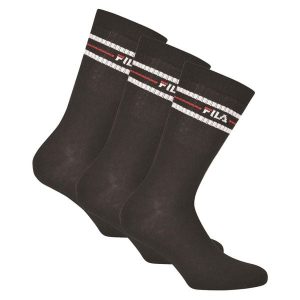 Skarpety tenisowe FILA Lifestyle Socks 3 pary. Czarne skarpetki Fila, bez wzorów. Za 29,99 zł.