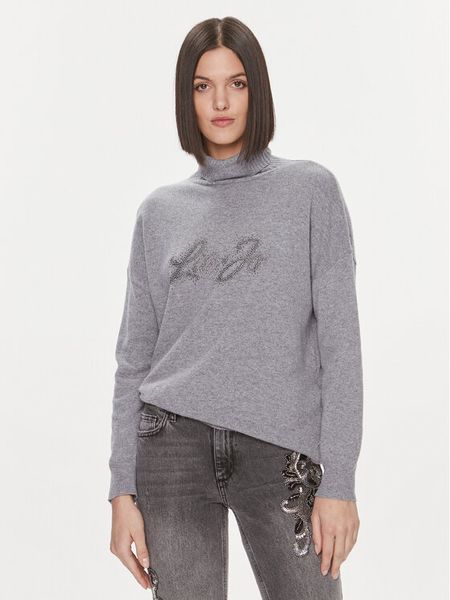 Liu Jo Golf MF3432 MS14G Szary Regular Fit. Szare golfy Liu Jo, bez wzorów, z wiskozy. Za 399,99 zł.