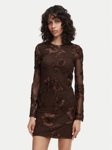 Vero Moda Sukienka koktajlowa VmQuinn 10348613 Brązowy Regular Fit. Brązowe kombinezony Vero Moda, xl, bez wzorów, z syntetyku, wizytowe, bez kołnierzyka, bez ramiączek. Za 269,99 zł.