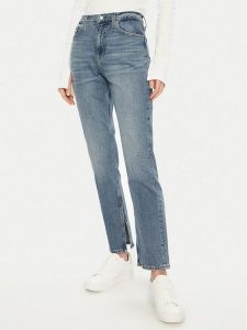 Calvin Klein Jeans Jeansy Authentic J20J224508 Niebieski Straight Fit. Niebieskie jeansy Calvin Klein Jeans, bez wzorów, z bawełny. Za 279,99 zł.