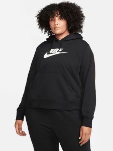 Nike Bluza w kolorze czarno-białym rozmiar: 1X. Białe bluzy Nike, bez wzorów, z kapturem. Za 236,45 zł.