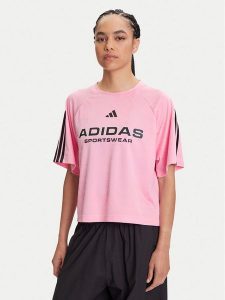 Adidas T-Shirt Tiro x Common Goal Jacquard JL9213 Różowy Loose Fit. Czerwone t-shirty ADIDAS, s, bez wzorów, z syntetyku, bez kołnierzyka, bez ramiączek. Za 159,99 zł.