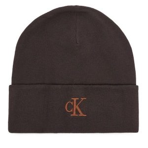 Czapka Calvin Klein. Brązowe czapki Calvin Klein, bez wzorów. Za 129,99 zł.