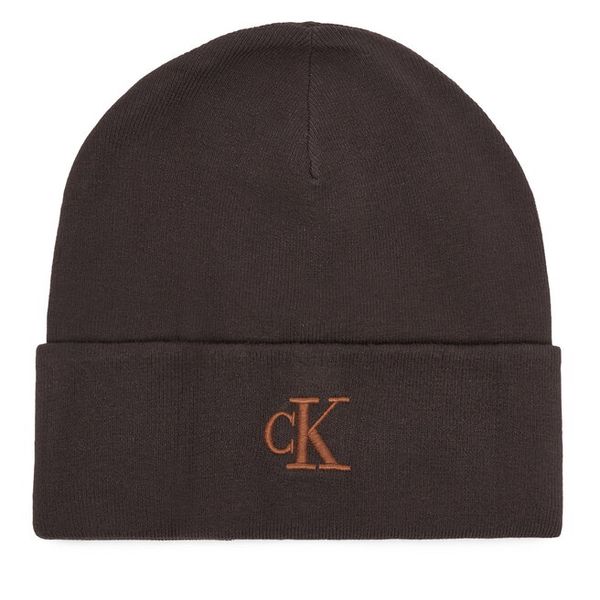 Czapka Calvin Klein. Brązowe czapki Calvin Klein, bez wzorów. Za 129,99 zł.