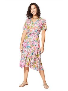 Aller Simplement Sukienka w kolorze jasnoróżowo-zielonym rozmiar: 34/36. Różowe sukienki Aller Simplement, bez wzorów, z wiskozy, bez kołnierzyka, bez ramiączek, midi. Za 100,99 zł.