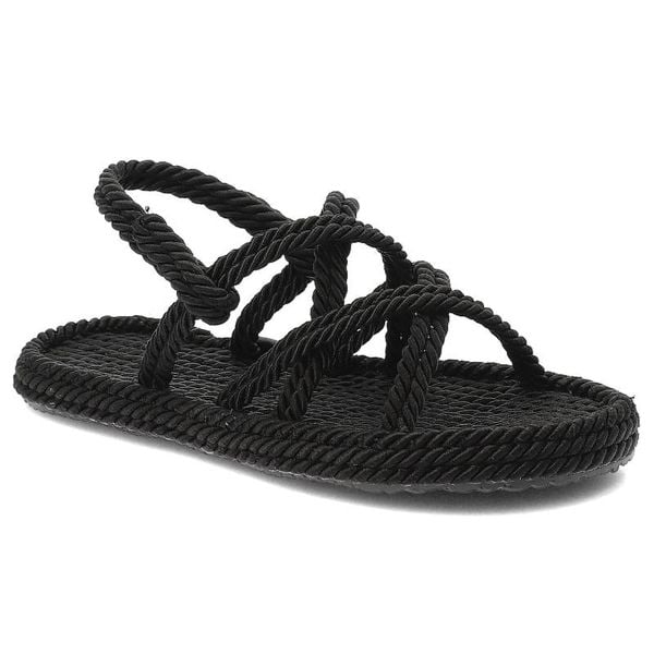 Czarne Sandały Venezia Modne Buty Na Lato. Czarne sandały Venezia, bez wzorów, bez obcasa, bez zapięcia. Za 109,00 zł.