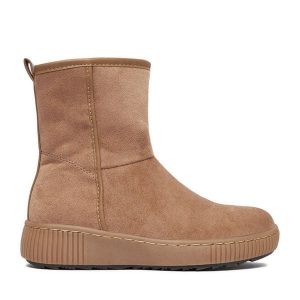 Botki Clara Barson. Brązowe botki Clara Barson, bez wzorów, bez obcasa, na płaskiej podeszwie, bez zapięcia. Za 159,99 zł.